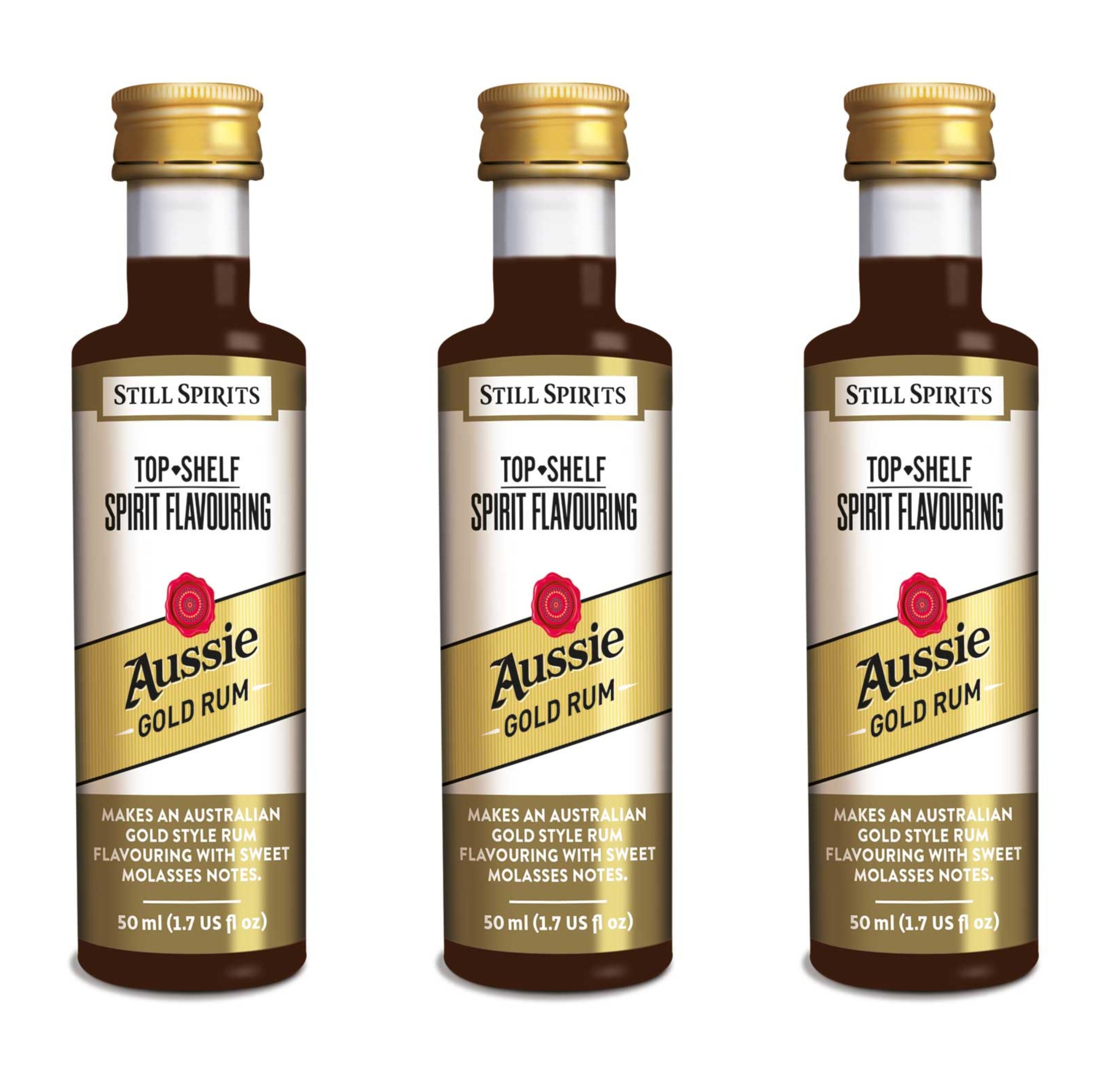 Still Spirits Top Shelf Aussie Gold Rum Home Brew Flavouring Essence 3 Pack 1 Still Spirits Top Shelf Aussie Gold Rum Home Brew Flavouring Essence 3 Pack