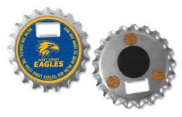 West Coast Eagles AFL 3 in 1 Steel Bottle Opener Gadget Fridge Magnet