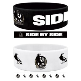 Collingwood Magpies AFL Aussie Rules Football Set of 2 Wrist Bands