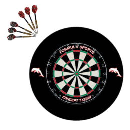 TX290 Bristle Dartboard + Redcliffe Dolphins NRL Surround + Darts Set
