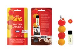 Gold Coast Suns AFL Aussie Rules Reusable Car Air Fresher felt balls