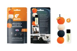 Greater Western Giants AFL Aussie Rules Reusable Car Air Fresher felt balls