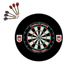 TX290 Bristle Dartboard + St George Illawarra Dragons NRL Surround + Darts Set