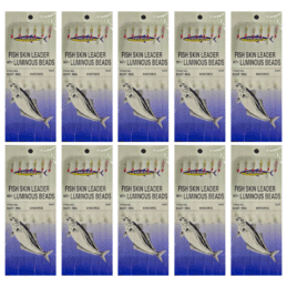 Wilson Fish Skin Bait Jig #6 10 Pack with Lumo Beads Live Bait Fishing