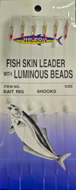 Wilson Fish Skin Bait Jig #6 with Lumo Beads Live Bait Fishing