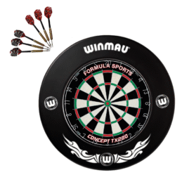 Formula TX290 Bristle Dart Board + Winmau Xtreme Black Surround + Darts Set