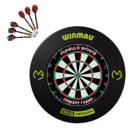 Formula TX290 Bristle Dart Board + Winmau MVG Surround + Darts Set