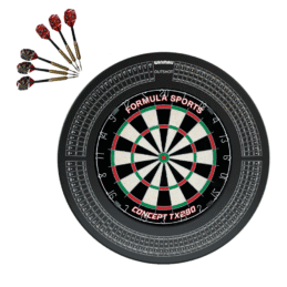Formula TX290 Bristle Dart Board + Winmau Outshot Surround + Darts Set
