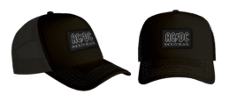 ACDC Back in Black Woven Logo Badge Trucker Hat Cap
