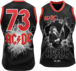 ACDC World Tour Footy Jumper Black and Red Jersey Shirt
