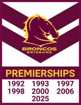 Brisbane Broncos 2025 Premiership Premiers Years Decal Sticker