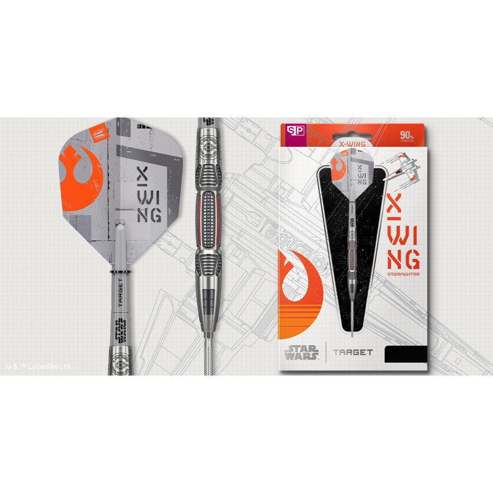 Target Star Wars X-Wing 90% Tungsten Swiss Point Steel Tip Darts 22-26g 2 Target Star Wars X-Wing 90% Tungsten Swiss Point Steel Tip Darts 22-26g - Image 2