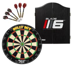 Shot Darts Michael Smith Bully Boy Dart Board + Winmau Blade 6 Cabinet + Darts