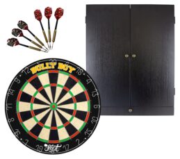 Shot Darts Michael Smith Bully Boy Dart Board + Red Dragon Black Cabinet + Darts