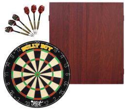 Shot Darts Michael Smith Bully Boy Dart Board + Formula Mahogany Cabinet + Darts