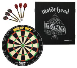 Shot Darts Michael Smith Dart Board + Winmau Ace of Spades Cabinet + Darts