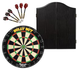 Shot Darts Michael Smith Bully Boy Dart Board + Winmau Black Cabinet + Darts