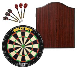 Shot Darts Michael Smith Bully Boy Dart Board + Winmau Rosewood Cabinet + Darts