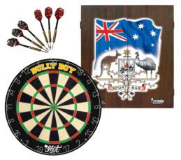 Shot Darts Michael Smith Bully Boy Dart Board + Sports Bar Cabinet + Darts