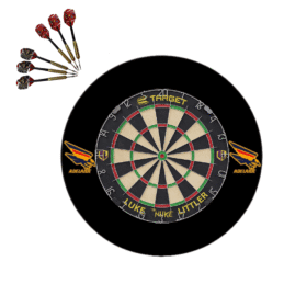 Target Darts Luke Littler Dartboard + AFL Adelaide Crows Surround + Darts