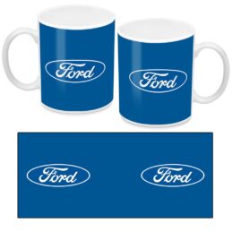 FORD Mustang Pony Coffee White and Blue Mug Cup 330ml
