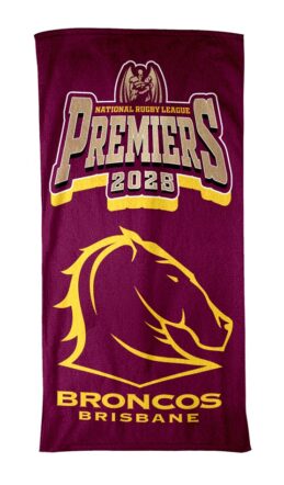 Brisbane Broncos NRL Premiers Premiership 2025 Beach Towel