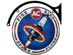 MASSIVE AC Spark Plugs Fire Metal Bar Wall Sign Man Cave Garage Workshop