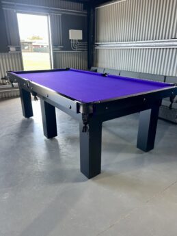 Standard Modern Black Pool Snooker Billiard Table 8ft Purple Felt