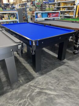Standard Modern Black Pool Snooker Billiard Table 8ft Royal Blue Felt
