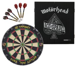 Target Luke 'The Nuke' Littler Dart Board + Winmau Ace of Spades Cabinet + Darts