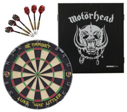 Target Luke 'The Nuke' Littler Dart Board + Winmau War Pig Cabinet + Darts