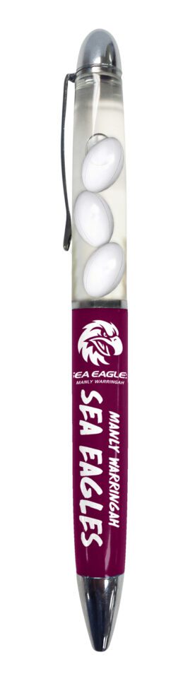 Manly Warringah Sea Eagles NRL Rugby League Floating Pen with Footballs in Barrel