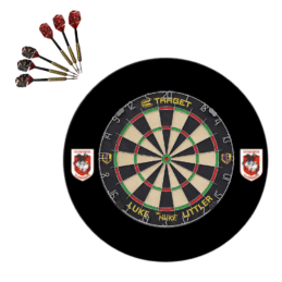 Target Darts Luke Littler Dartboard + NRL St George Dragons Surround + Darts