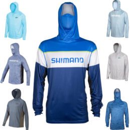 Shimano Hooded Tech Tee UPF50+ Outdoors Fishing Shirt Size S To 3XL