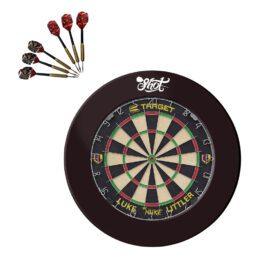 Target Darts Luke Littler Dartboard + Shot Darts Black Surround + Darts