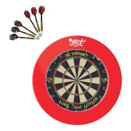 Target Darts Luke Littler Dartboard + Shot Darts Red Surround + Darts