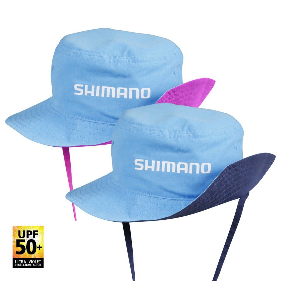 Shimano Kids Reversible Bucket Fishing Hat - Pink/Cyan 2 Shimano Kids Reversible Bucket Fishing Hat - Pink/Cyan - Image 2