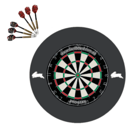 Pro Star Genuine Bristle Dart Board + South Sydney Rabbitohs NRL Surround + Darts