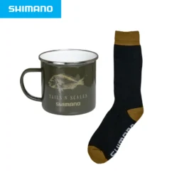 Shimano Fishing Enamel Mug & Boot Sock Gift Set Coffee Drinks Outdoors & Camping