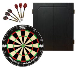Shot Darts Michael Smith Competition Dart board + Quantum Cabinet + Darts Set