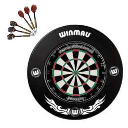 Pro Star Genuine Bristle Dart Board + Winmau Xtreme Surround + Darts