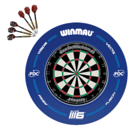 Pro Star Genuine Bristle Dart Board + Winmau Blade 6 Blue Surround + Darts