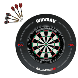 Pro Star Genuine Bristle Dart Board + Winmau Blade 6 Pro Line Surround + Darts