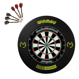 Pro Star Genuine Bristle Dart Board + Winmau MVG Surround + Darts