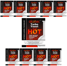 Alcotec Red Hot Turbo Yeast 10 Pack Homebrew Spirit Distilling Brewing