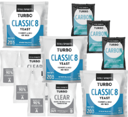 Classic 8 Turbo Yeast, Clear & Carbon Pro Kit 3 Pack Spirit Distilling Brewing