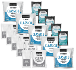 Classic 8 Turbo Yeast, Clear & Carbon Pro Kit 5 Pack Spirit Distilling Brewing