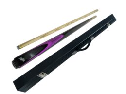 Dufferin Ash S Purple Pool Snooker Billiard Cue + Black Case Set