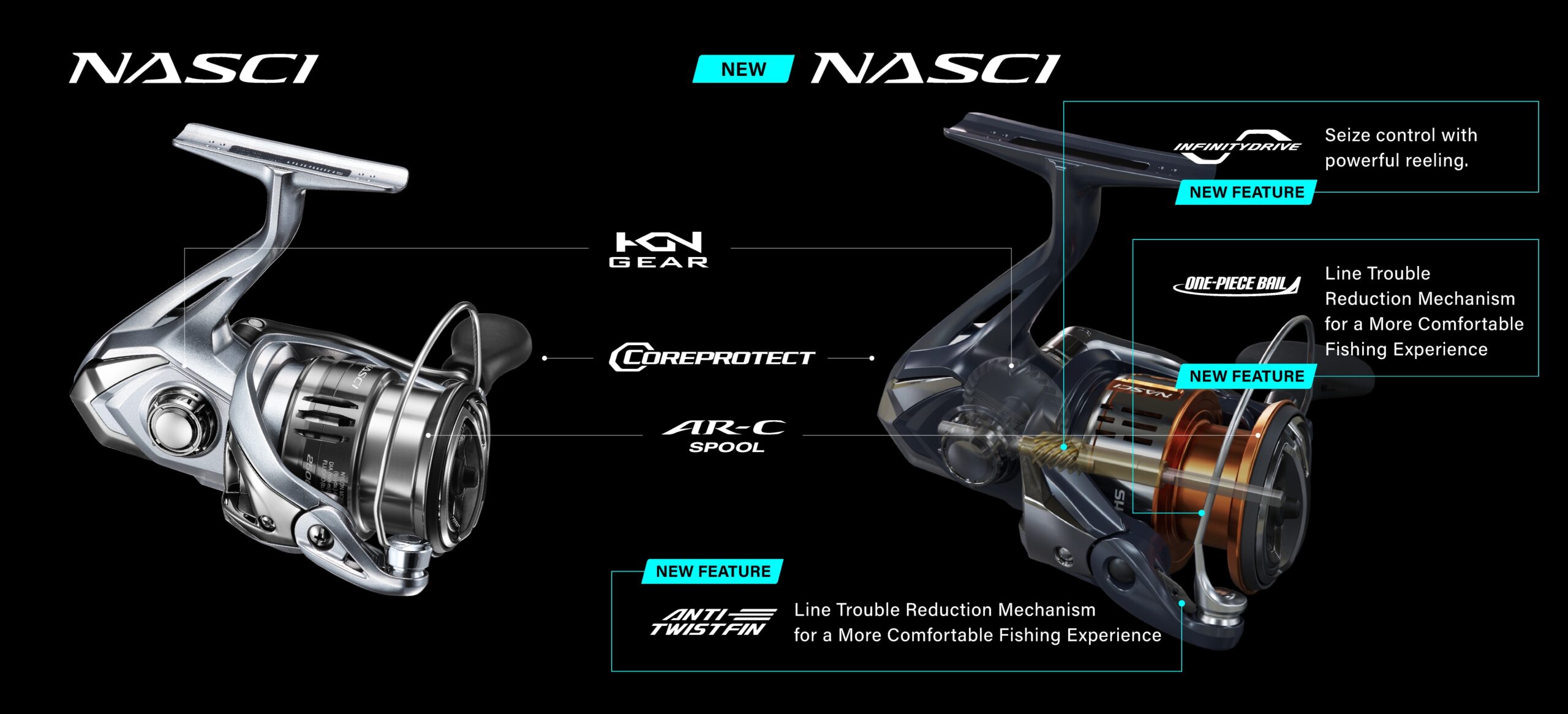 Shimano Nasci FD Spinning Fishing Reel Sizes 5 to 5000 - Image 3