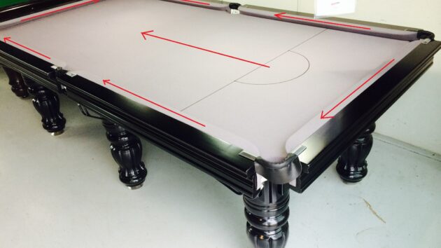 NPC pool table 8ft brushing direction felting